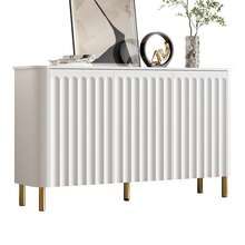 Sideboard Made Of Wood With 3 Doors With Storage With Doors White For Living Room And Dining Room - White - View 1