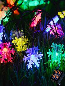 Solar Snowflake Light String,20/50/100LEDS Little Snowflake Christmas Decor,Outdoor Waterproof Snowproof String Lights,8 Modes Romantic Atmosphere Fairy Lights For Camping,Wedding,Courtyard, Patio,Holiday,Party,Christmas,Garden,Festival Decor - Snowflake String Lights - View 6