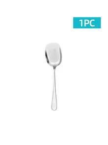 1/2/8Pcs Stainless Steel Serving Spoon, Gold & Silver Available, Solid Serving Spatula For Buffet Banquet Party, Large Serving Utensils For Home Kitchen - -- - View 8