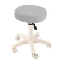 Vintoro Light Grey Height Adjustable Rolling Bar Stool, Swivel Salon Stool With Wheels, Multi-Purpose Mobile Work Stool, Comfortable Padded Seat Stool, Durable Rolling Seat Accessory, Smooth Rotating Design, Convenient Height Adjustment - Light Grey - View 9