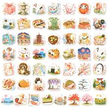 50pcs Japanese Style Theme Children Stickers, Perfect For Scrapbooking, Journals, Laptops, Bumpers, Skateboards, Water Bottles, Computers, Phones And Other DIY Creative Graffiti Sticker Toys - Multicolor - View 9