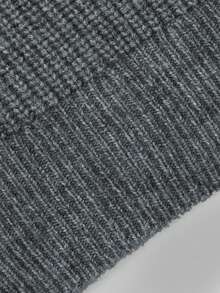NiceArt Women's Autumn/Winter Vintage Dark Gray Wool Blend Ribbed Knit Zip-Up Cardigan, Stand Collar Raglan Long Sleeve, Autumn Outfit, Halloween - Grey - View 6