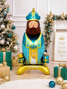 1/3pcs Large Red Green Blue Three Kings Shaped Balloons, Suitable For Christmas Party Decoration, Suitable For Three Kings Day, Epiphany, Three Kings Theme Party, Family Holiday Gathering, Living Room Decor, Party Backdrop, Holiday Photo Area - Multicolor - View 5