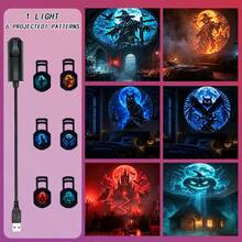 Halloween Themed Projection Lamp, Pumpkin Head, Grim Reaper, Witch, Scarecrow Multiple Patterns Night Light, Suitable For Bedroom Bedside Decor Atmosphere Light - Halloween Projector Light - View 12