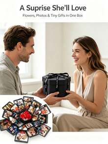 Hexagonal Multi-Layer Explosion DIY Gift Box, Spring-Loaded Mechanism Box, Creative Handmade Photo Album, Memory Box, Handmade Photo Box, Suitable For Birthday Gifts, Anniversary, Wedding, Engagement, Mother's Day And Valentine's Day - Multiple Styles - View 5