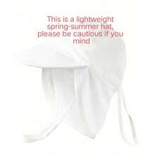 1pc Baby Sun Hat, Unisex, UPF 50+ UV Protection - White - View 5