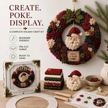 IAGREEA Kit DIY Karangan Bunga Kain 3D untuk Dewasa - Cocok untuk Pemula, Dekorasi Gantung Natal untuk Pintu Depan, Jendela, dan Dinding. Dekorasi Rumah Penting, Hadiah Natal Sempurna, Cocok untuk Dekorasi Pintu Buatan Tangan Dewasa. - A - View 6