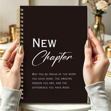 1pc A5 "New Chapter" Spiral Notebook, Suitable As A Farewell Gift For Female Colleagues, Inspiring Retirement And New Job Gift, Thank You Farewell Gift For Friends And Colleagues - 5.5x8.3in - View 2