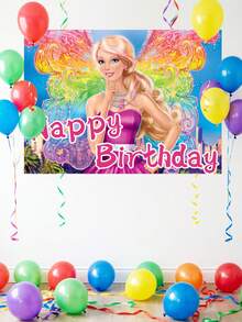 MASSDI Birthday Party Photo Backdrop, 4 Styles Disco & Fashion Character Printed Banner, Vivid HD Pattern, Wrinkle-Proof Polyester, Pre-Punched Holes, Perfect For Party Photo Booth, Dessert Table, Wall Hanging & Birthday Celebration Decorations - Multiple Styles - View 4