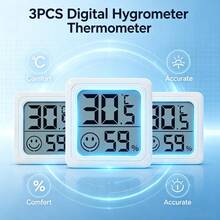 Smart Indoor Thermometer, Mini LCD Digital Thermometer, Precise Indoor Temperature & Humidity Monitoring, Easy Reading, Suitable For Home, Room, Office, Car, Wine Cabinet - White - View 1