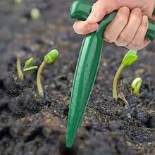 1pc Ergonomic Handheld Garden Seeder, Soil Hole Punch Tool, Suitable For Seedlings, Bulbs And Vegetables, Durable Backyard Raised Bed Gardening Tool - Green - View 5