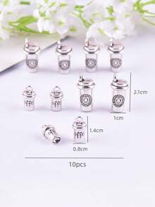 10pcs/Pack Fashion Coffee Cup Metal Charms Pendant For DIY Earring Necklace Jewelry Design Making - White - View 4