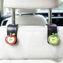 2pcs Upgraded Thickened Car Seat Hooks... Fresh Red And Green Apple... Three-Dimensional Hanging Ornament... Multi-Functional Car Backseat Hook For Hanging Bags, Umbrellas, And Interior Decoration - Apple - View 5