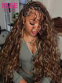 ISEE Body Wave Mermaid Braids Crochet Human Hair 16-24 Inch Highlight Plush Texture Time-Saving Wear For Boho Braids - S4/27 - View 2