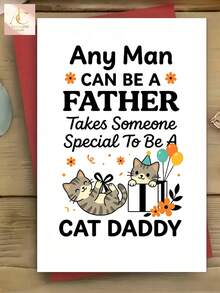 1pc Heartwarming Christmas Greeting Card For Cat Dad, Father, Husband – Cartoon Tabby Cat & Gift Box Cute Cartoon Design, Sweet And Appreciative Card Birthday Father'S Day - One Size Fits All - View 7