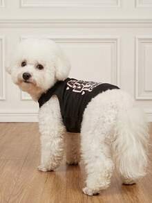 LUCKIE PAW 1pc Fashion DADDY Letter Cute Pattern Pet Vest, Physical Flea Prevention, Reduces Shedding, Heat Insulation, Breathable, Suitable For Small And Large Dogs And Cats, Indoor And Outdoor - Multicolor - View 5