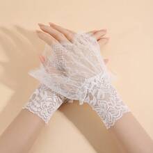 1 Pair Women's Gentle Style Lace Arm Warmers, Gothic Lolita Style Accessory, Suitable For Wedding Dress Accessory, Cosplay, Travel, Festival Events - Multicolor - View 5