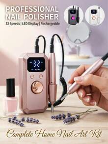 Electric Nail File | Low-Noise All-Copper Motor & Acrylic Gel Filing | Rechargeable & Cordless Portable | Suitable For Home, Salons & Travel | Electric Armor Grinding Machine|Professional Foot & Hand Care Tools|Perfect Gift For Women - Multicolor - View 2
