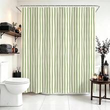 1 buah Tirai Mandi Motif Garis, Desain Minimalis, Tirai Mandi Tahan Air, Cocok untuk Sekat Bak Mandi, Dekorasi Kamar Mandi dan Aksesoris Kamar Mandi, Dilengkapi dengan 12 Pengait, Hadiah Dekorasi Rumah - MultiWarna - View 9