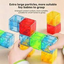 50/75/100pcs Magnetic Building Blocks, Multi-Color, Stackable Party Toys, Vibrant Colors For Sensory Learning, Portable Travel Toy, Random Color - Multicolor - View 2