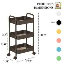 5pcs Ultra Thin Metal Rolling Cart 4-Tier/3-Tier Multi-Function Storage Rack Narrow Mobile Organizer Shelf Space-Saving Pink Bathroom Laundry Kitchen Office Home - Multicolor - View 15