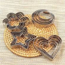 5/20Pcs Stainless Steel Cookie Cutters Set, Heart Flower Round Star Multi‑Size Biscuit Molds, Reusable Cutting Molds For Dough Fruit Vegetable Fondant Clay DIY Baking Craft - View 3
