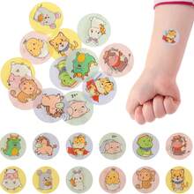 120pcs Mini Round Waterproof Bandages, Cartoon Pattern, Breathable & Hypoallergenic, Skin-Friendly & Gentle, Easy To Apply & Removable, Random Pattern, Suitable For First Aid Kit - Multi-color - View 1