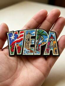 1pc/2pcs/3pcs/4pcs Wepa Collage Patch Script Travel Souvenir Embroidered Iron-On - Multicolor - View 12
