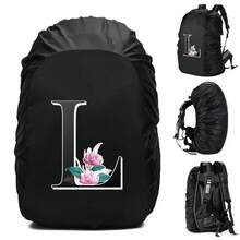 Backpack Rain-Proof Cover Large-Capacity Foldable Hiking Backpack Dust And Sun Protection Cover Suitable For Hiking Camping Mountaineering Outdoor Activities Initial Name 26 Letters Pattern - Black 60L - View 14