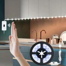 Acosh Neon شريط إضاءة LED USB مع مستشعر حركة اليد، إضاءة LED تحت الخزانة، شرائط إضاءة LED للمطبخ والخزانة والرف والمنضدة وغرفة النوم، أضواء مستشعر الحركة للخزانة - الضوء الابيض - مشاهدة 5