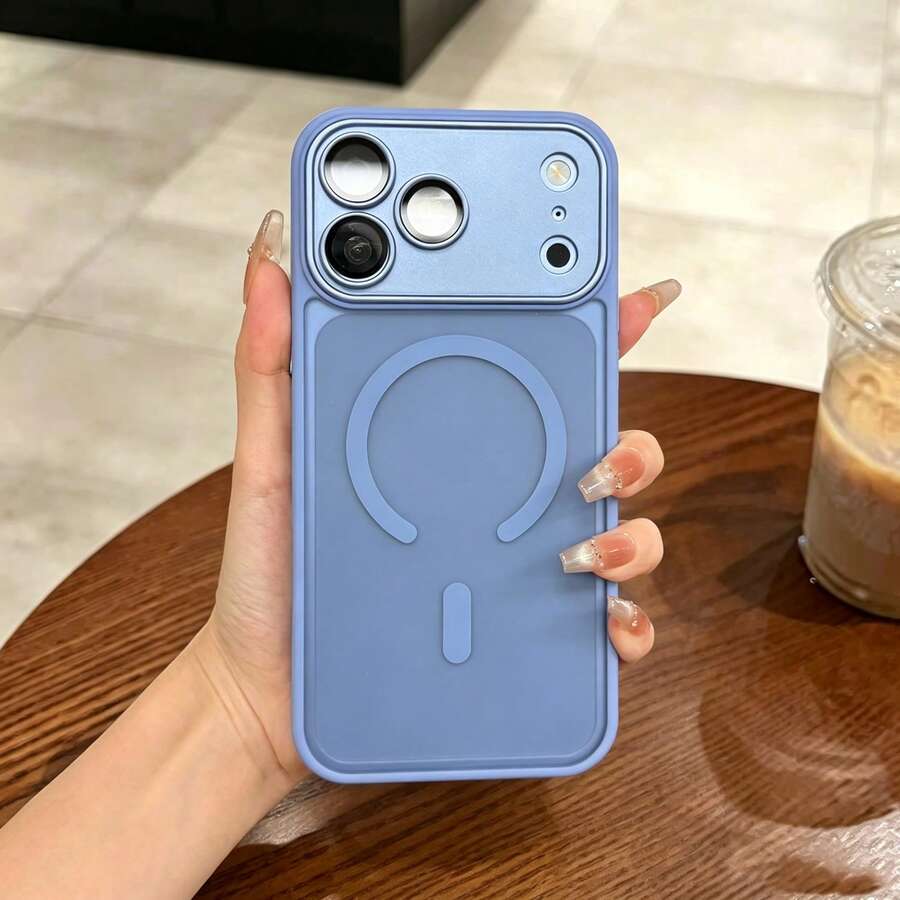 360° Full Protection Matte Magnetic Phone Case, Compatible With IPhone 18 Pro 18 Pro Max, With Lens Protector, Silicone Full Edge Protection Case, Compatible With 17 Pro Max 16 Pro Max 16e 17e 15 14 Plus 13 12 Mini 11 - Far Peak Blue - View 1