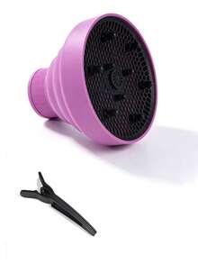 Foldable Silicone Hair Dryer Diffuser With Alligator Hair Clip, Suitable For Bangs, Portable Universal Accessory, Helps Reduce Frizz And Enhance Curls, Suitable For Curly, Wavy Or Voluminous Hair, Heat Resistant - Multi-color - View 13