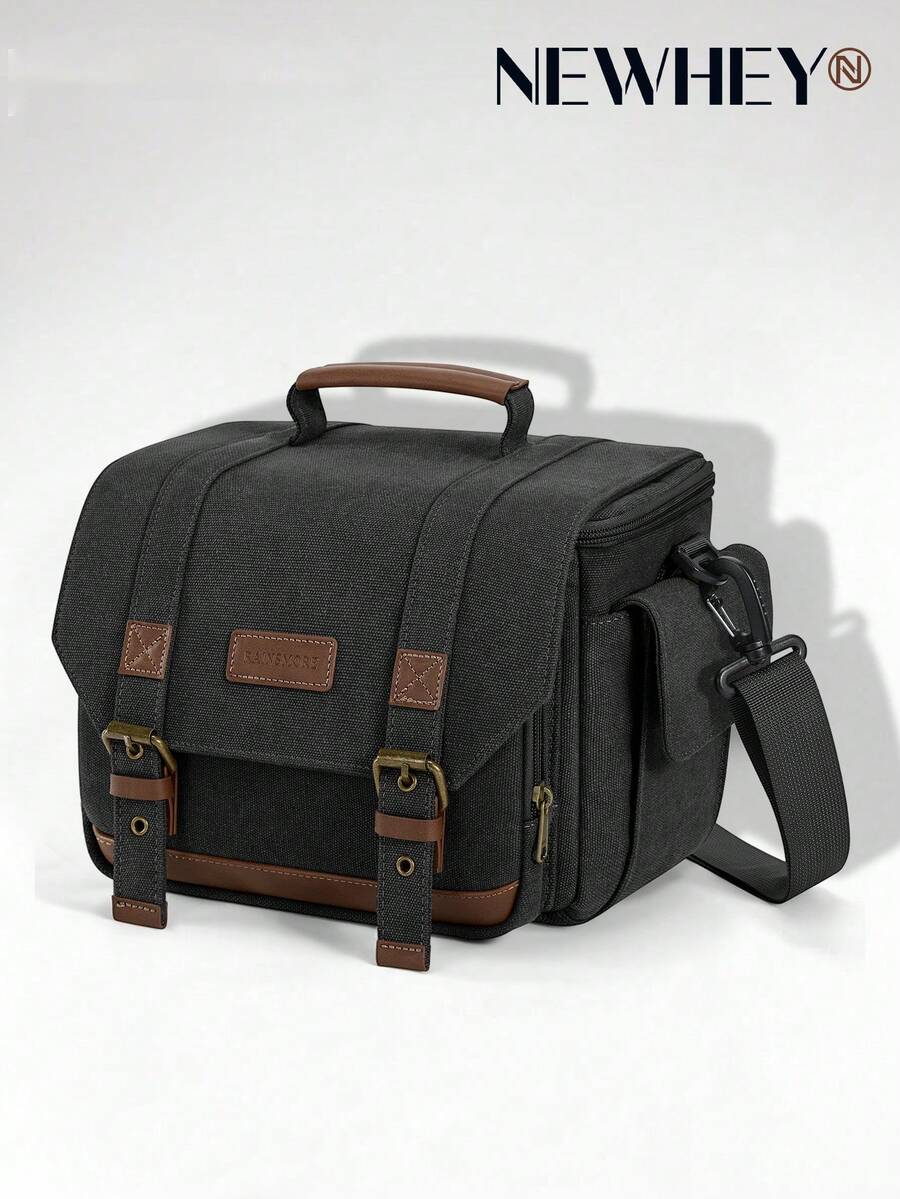 NEWHEY Professional One Shoulder Camera Bag, Suitable For DSLR/Mirrorless Cameras, Small Camera Storage Bag, Customizable Dividers, With Tripod Mount And Rain Cover