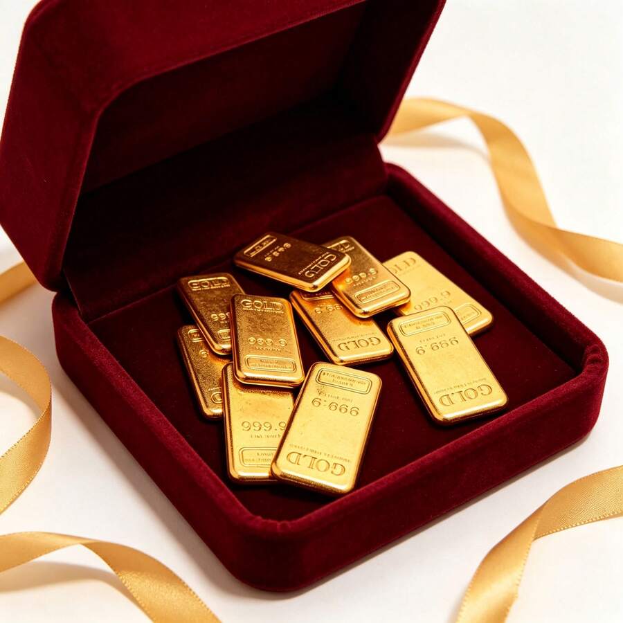 Imitation Of Gold Bar, Creative Decorations Made Of Solid Metal Materials, Suitable For Indoor Decoration And Photo Props, Party & Birthday Gift,Halloween/Christmas Gifts, Gift Fillers. - Multicolor - View 1