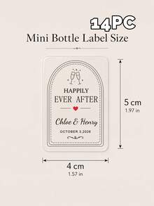 14/24/49pcs Personalized Customized Wedding Mini Bottle Labels, Custom Name & Date Self-Adhesive Stickers, Wedding Favors Gifts, Banquet Decor - Clear - View 25