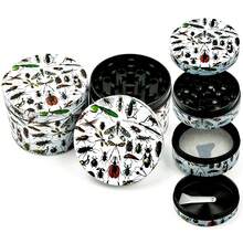 Premium Zinc Alloy Grinder - 50mm UV Printed Vintage Artistic Insect Encyclopedia Pattern, Efficient Spice Grinder, Vanilla Crusher, Suitable For Daily Use, Exquisite Gift For Men And Women, Christmas Gift Choice, Best Gift Option - View 2