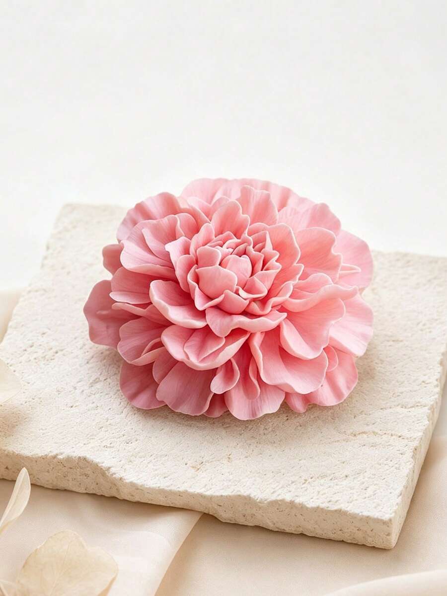 3D Hibiscus Silicone Mold, Suitable For Making Scented Candles, Soaps, Resin Crafts, DIY Home Decor, Floral Candle Holders, Peony Flower Design, Durable - White Silicone Mold - View 1