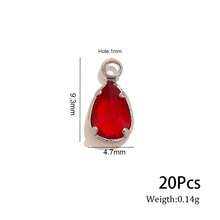 20件不鏽鋼心形水滴長方形衛星石吊墜，DIY珠寶製作配件，適用於項鍊與手鍊 - 銀色1 - 查看 11