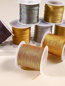 Gold/Silver Metallic Braided Cord, Suitable For Making Bracelets, Necklaces, DIY Tassels, Beaded Jewelry, Shamballa Cords And Other Accessories - Multicolor - View 3