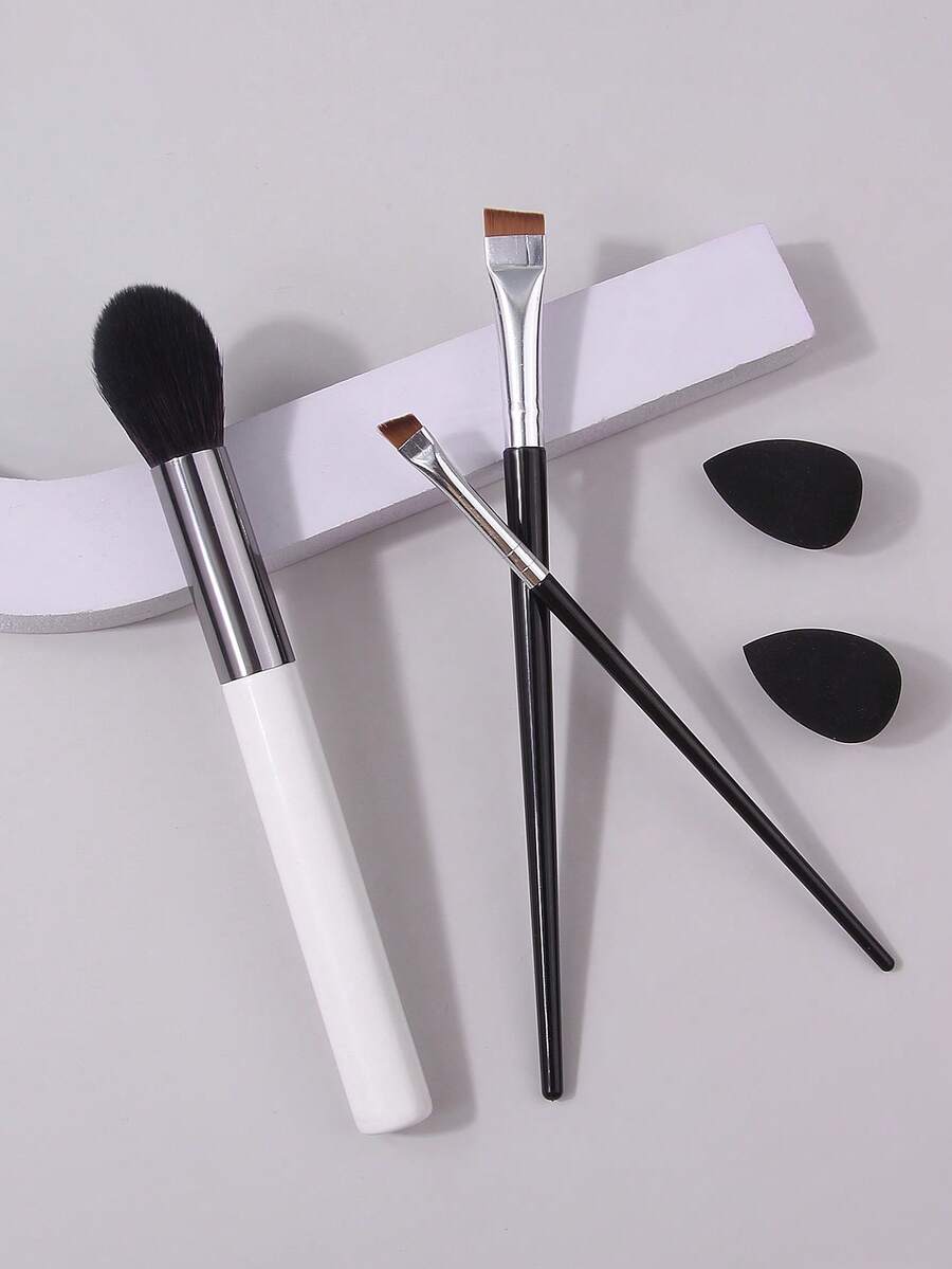 5Pcs Makeup Brush Set,Soft Hair For Flawless Coverage,Light Thin Easy‑To‑Blend Sharp Strokes Cosmetic Tools For Makeup Beginners