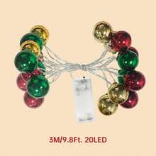 1pc Christmas Ball LED String Lights 10/20 LEDs Merry Christmas Tree Snowflake Ornament Lights Battery Operated Xmas Fairy Lights Suitable For Home Bedroom Mantel Christmas Holiday Party Festive Decor - Warm White - View 13
