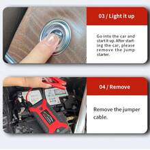 12V Universal Car Emergency Starter, Multifunctional Portable Power Bank With LED Flashlight, Fast Phone Charging, High And Low Temperature Resistance, Suitable For Gasoline Cars With Engine Capacity Under 10L - Grey - View 5