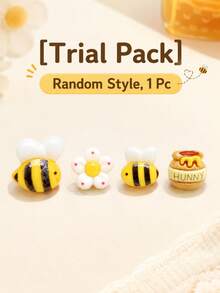 20pcs Cute Resin Bee & Honey Jar Charms, Mini Flat Back Nail Art Decor, Suitable For DIY Nails, Scrapbooking, Jewelry Making & Crafts, Halloween, Y2K - Yellow - View 21
