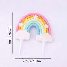 Set Topper Kue Pelangi 33 pcs/30 pcs, Topper Kue Awan Pelangi dari Clay Lembut, Dekorasi Kue Balon Warna-warni, Perlengkapan Dekorasi Baking Dessert untuk Ulang Tahun dan Baby Shower - beraneka warna - View 6