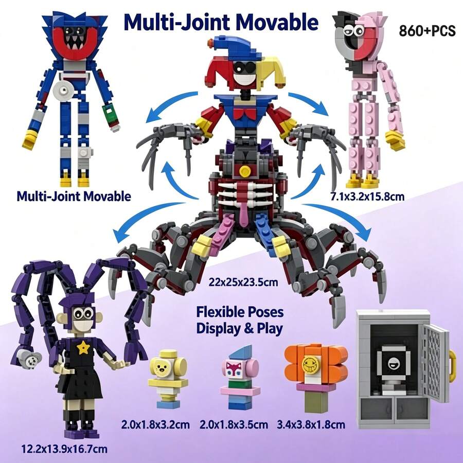 860+PCS Building Blocks Figures Bobby, Small Particle Building Blocks, Game Theme Model Decoration, ABS Material, Home Indoor Decor Display, Boys Girls Halloween, Christmas Holiday Gift - Multicolor - View 1