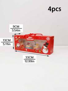 Christmas Gift 4-Compartment Box With Lid, Divided Storage For Candy, Cookies, Snacks, New Year Party Favor - View 14
