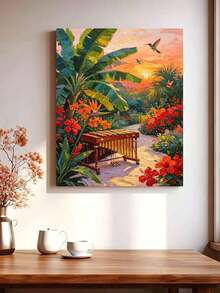 1pc Landscape Theme DIY Oil Painting By Numbers, Canvas Painting DIY Crafts, Adult Home Decoration, Holiday Gift. - Sets - View 3