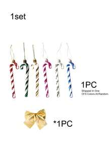 Christmas Candy Cane & Bow Decoration Set, Christmas Tree & Fireplace; Multi-Functional Holiday Decor. Suitable For Christmas Tree, Wreath, Home Decor, Christmas Tree Decoration, Christmas Party Supplies, Winter Decor, Christmas Decoration - Multi-color - View 9