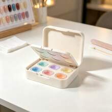 1pc 6-Grid White Palette Box, Nail Gel Color White Multi-Compartment Storage Box, Outdoor Painting Watercolor Storage Container, Portable Nail Polish Gel Paint Display Box - Multicolor - View 4