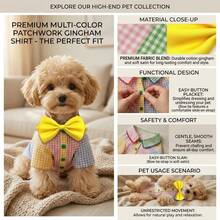 2026 New Pet T-Shirt 1PC, Color Block Patchwork Design, Breathable & Lightweight, Suitable For Both Small Dogs And Cats, Perfect For Teddy Poodle. - Multicolor - View 3